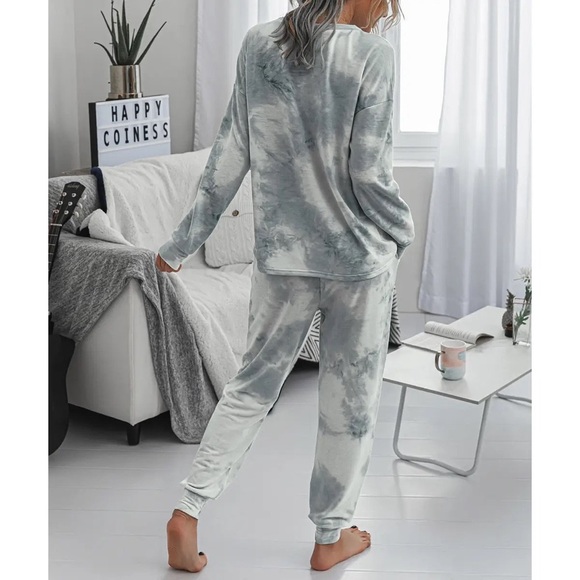 Grey Tie Dye Long Sleeves T-shirt and Joggers Set - Picture 4 of 5